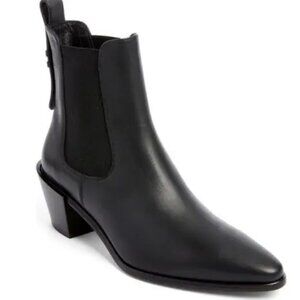 FRAME Le Lexington pointed toe black leather bootie